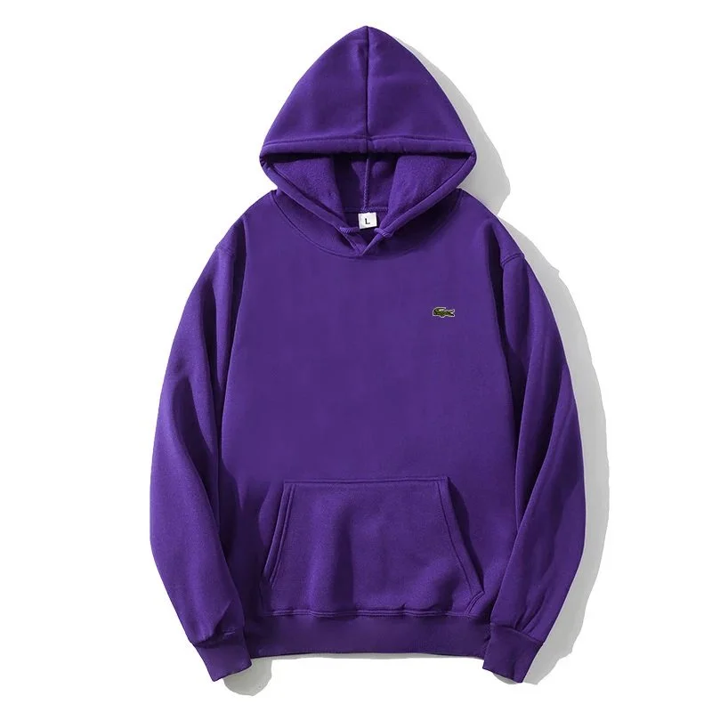 Lacoste Purple Crocodile Hoodie Sweatshirt