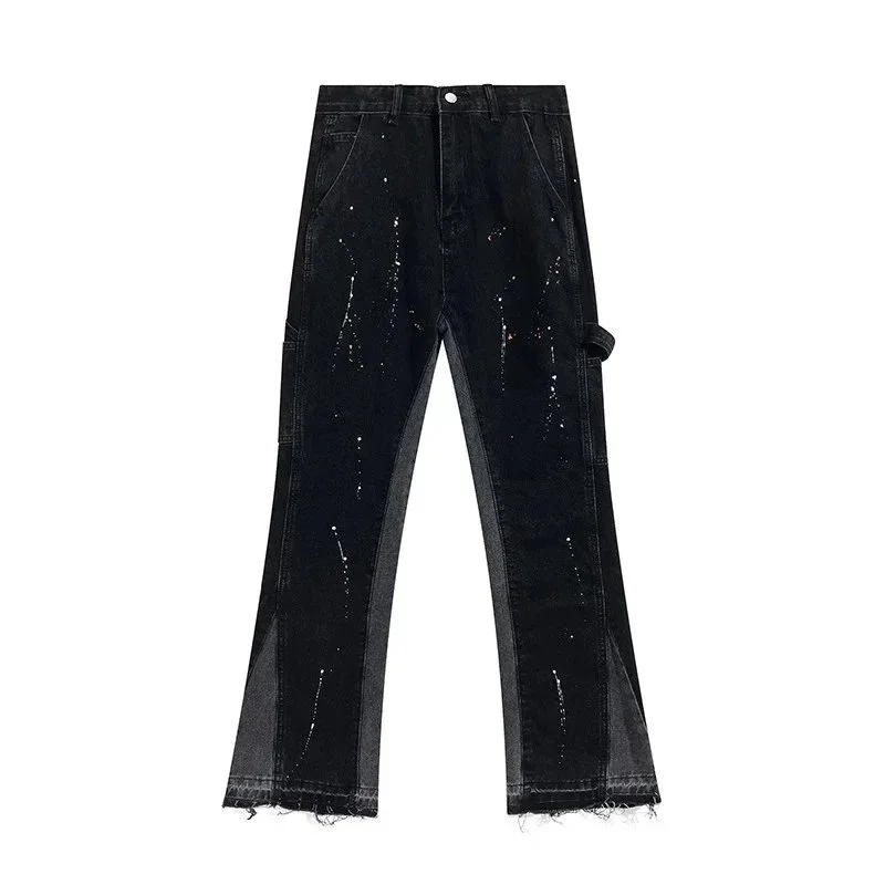 Black Splatter Denim Jeans