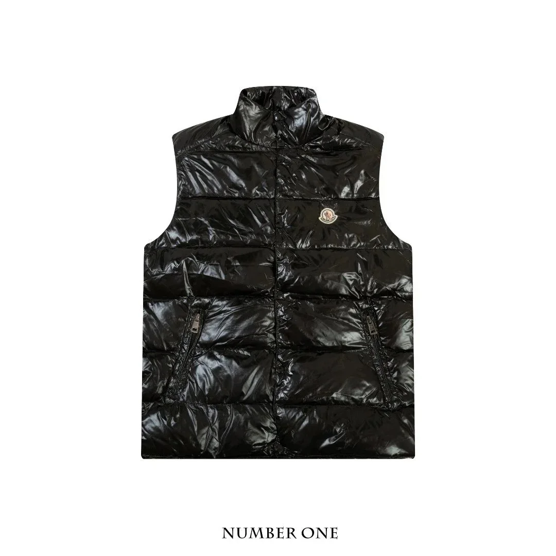 Moncler Black Glossy Puffer Vest