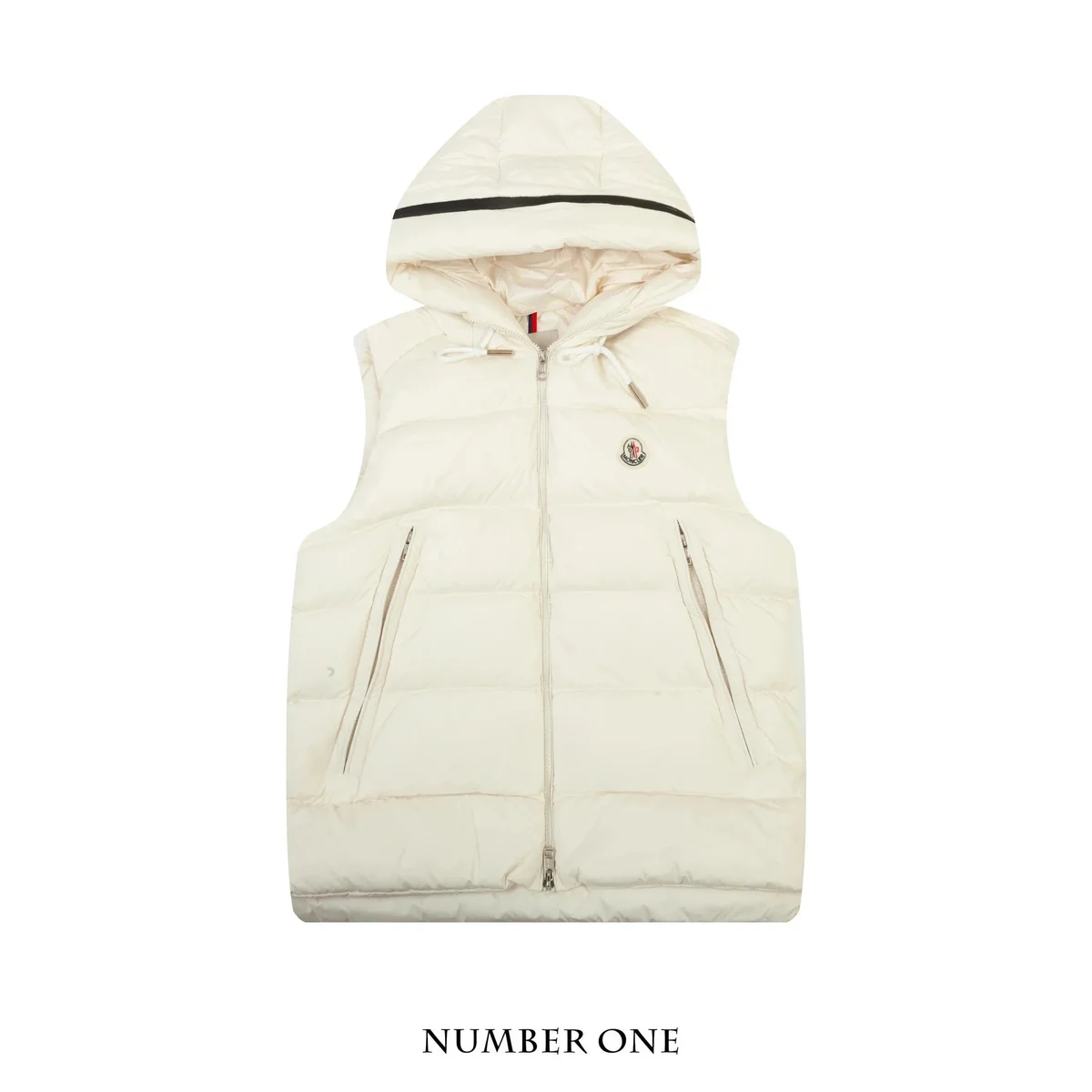 Moncler Maya Beige Hooded Puffer Vest