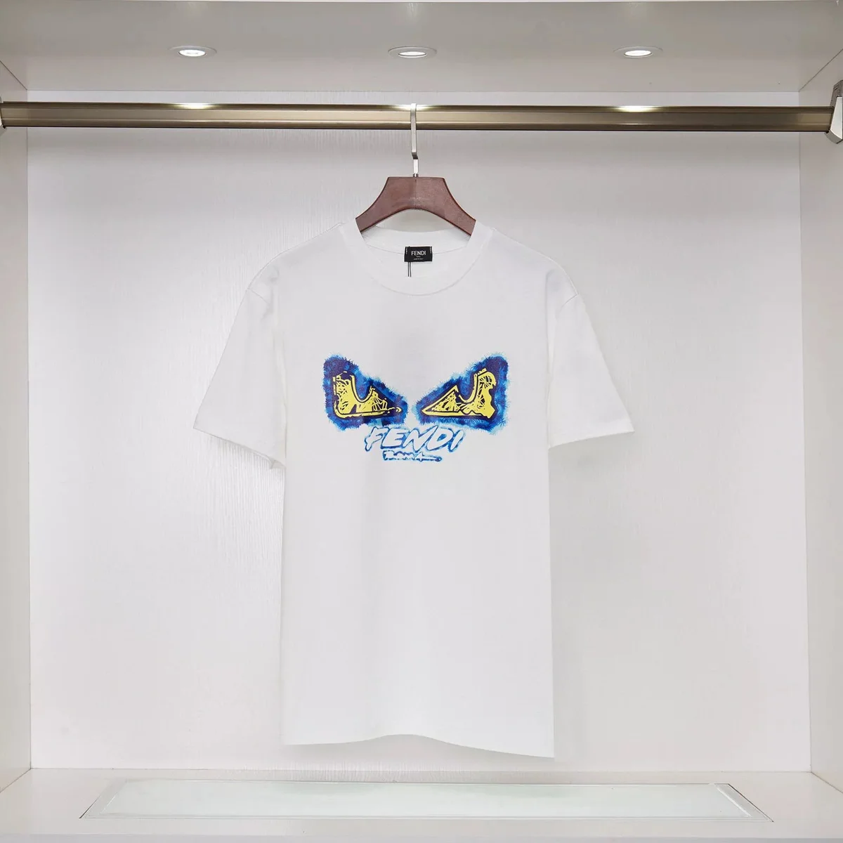 Fendi White Monster Eyes T-Shirt