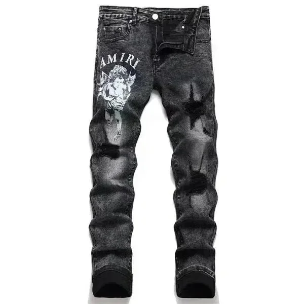 Amiri Black Angel Print Jeans