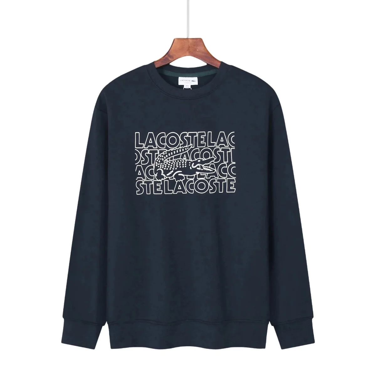 Lacoste Crocodile Graphic Crewneck Sweatshirt Navy