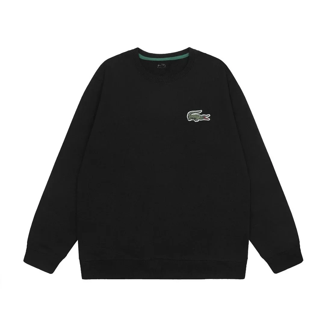 Lacoste Crocodile Embroidered Black Sweatshirt