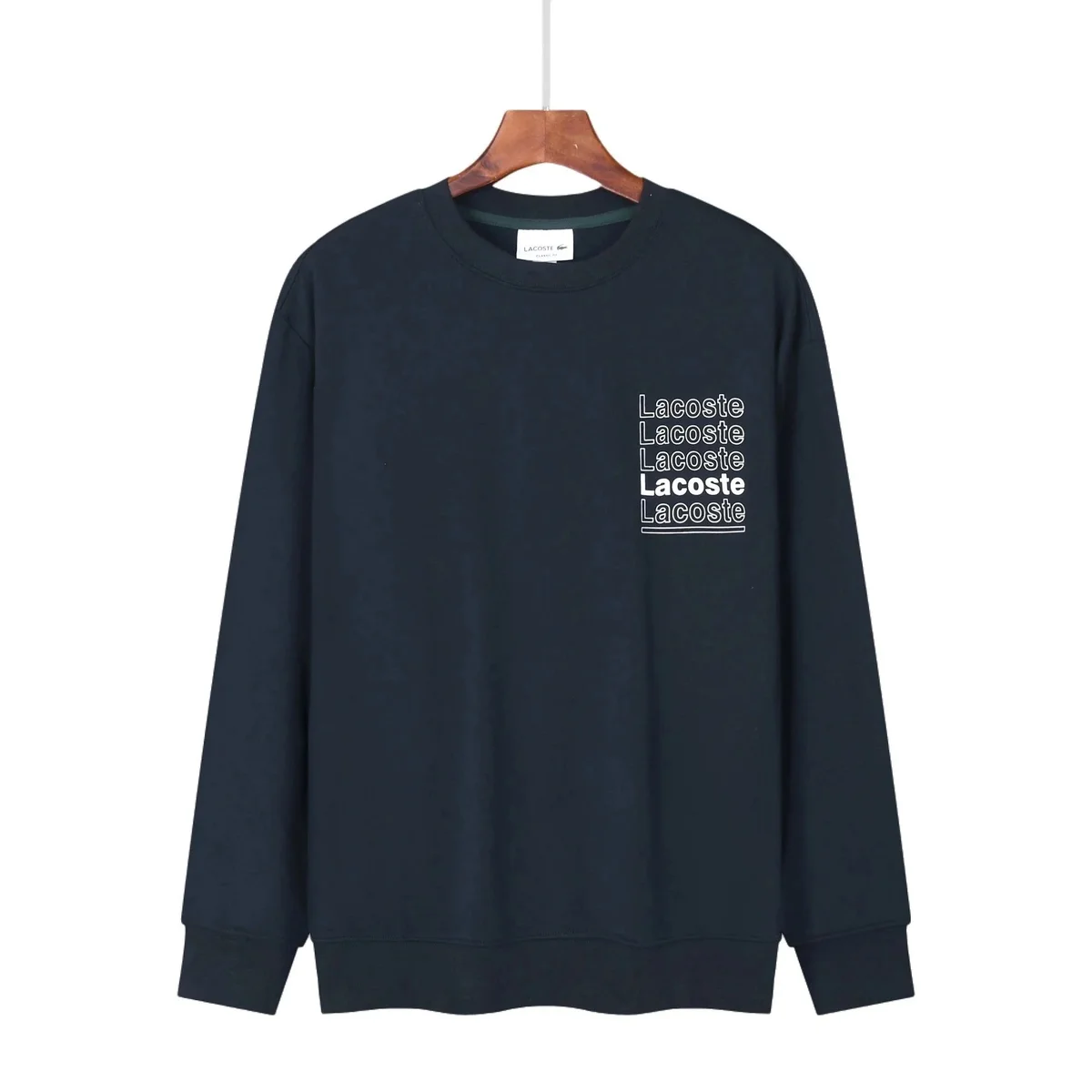 Lacoste Navy Solid Crew Neck Sweatshirt