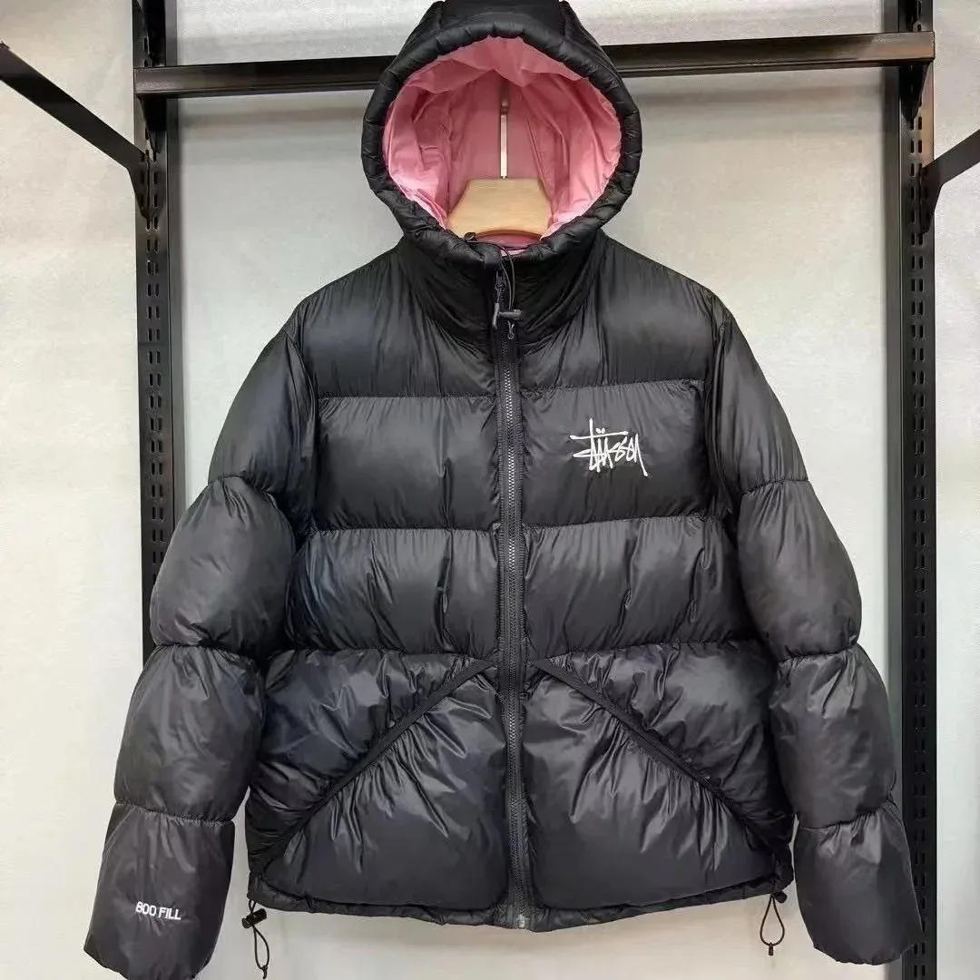 Stussy Stussy1 Black Pink Lined Puffer Jacket