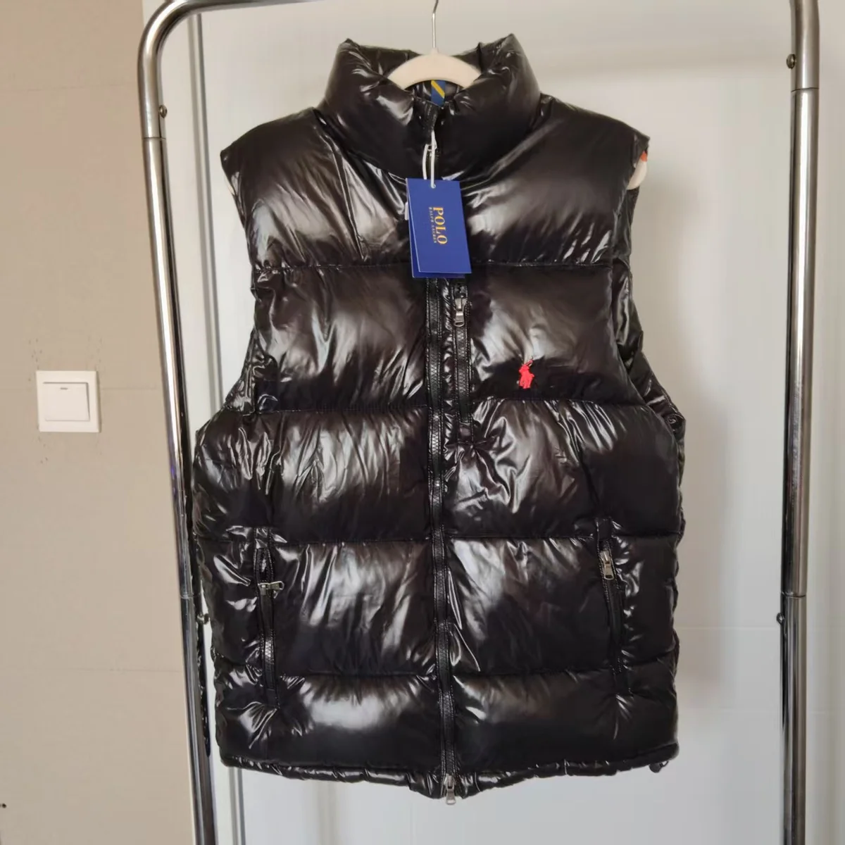 Polo Ralph Lauren Black Glossy Puffer Vest