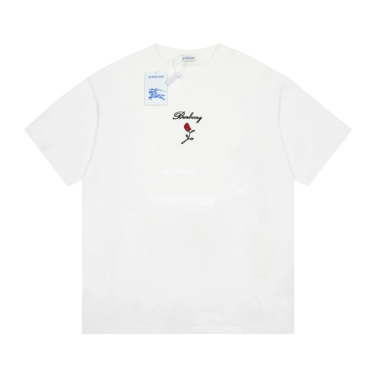 Burberry Rose Embroidery White T-Shirt