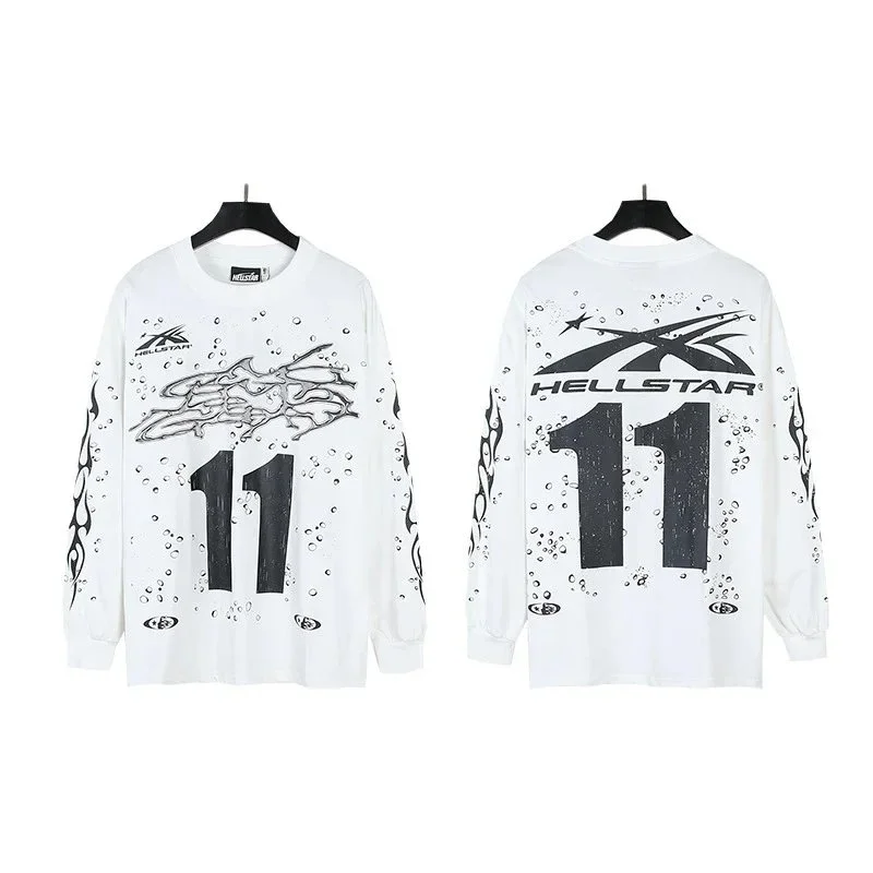 Hellstar White '11' Long Sleeve T-Shirt Streetwear