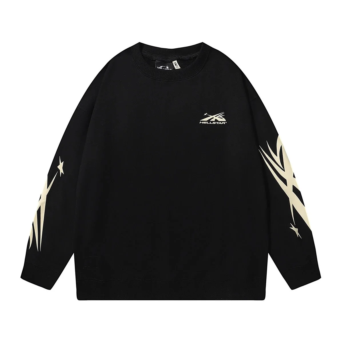 Hellstar Black Tribal Print Crewneck Sweatshirt