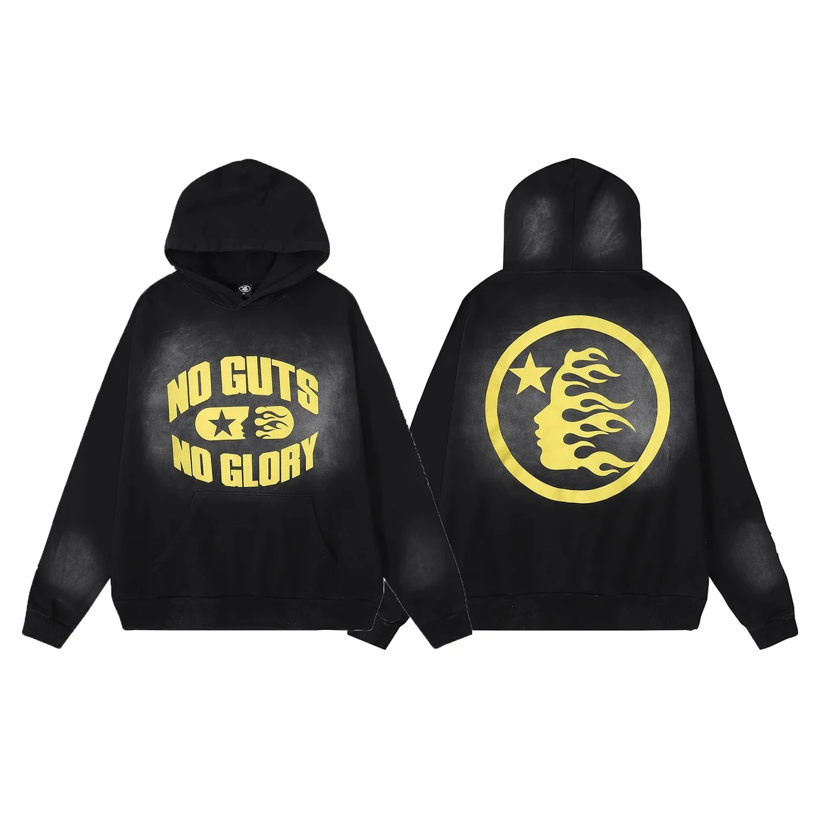 Black 'No Guts No Glory' Graphic Hoodie