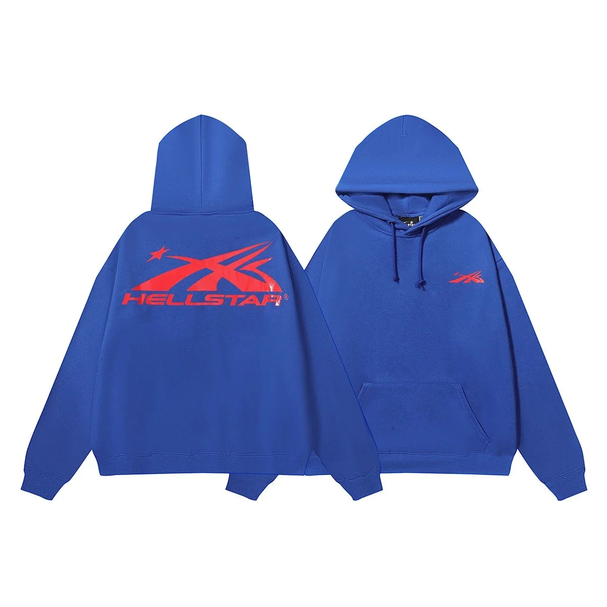 Hellstar Studios Royal Blue Hoodie with Red Logo
