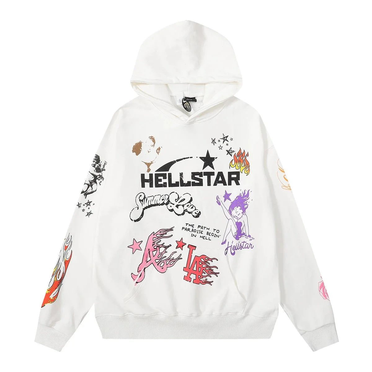Hellstar Studios White Graphic Hoodie