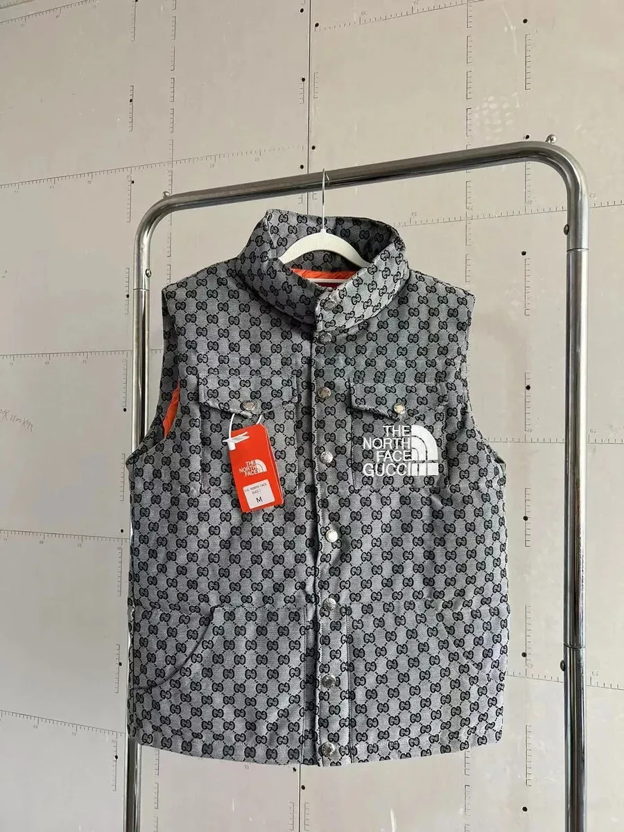 The North Face Gucci GG Monogram Puffer Vest 31 Black