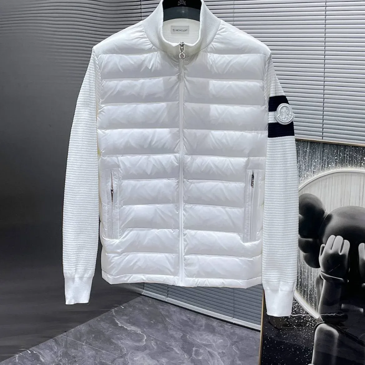 Moncler White Lightweight Puffer Jacket