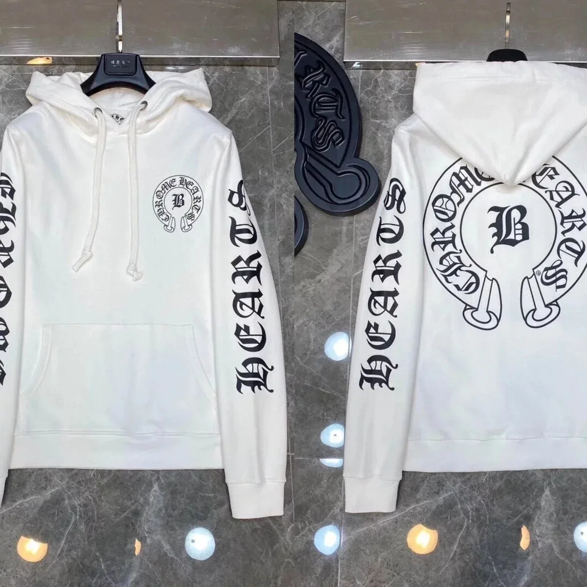 Chrome Hearts White CH Cross Hoodie
