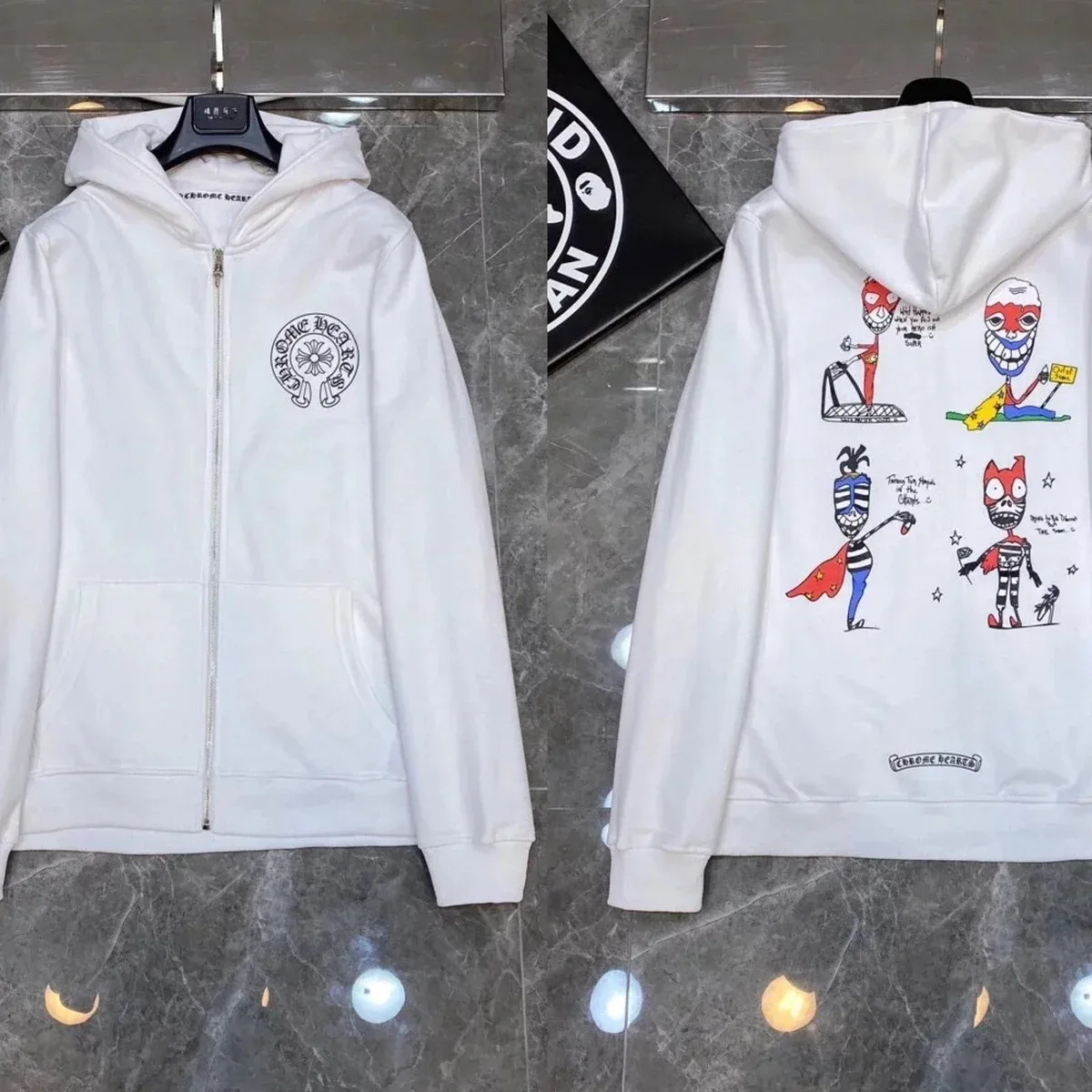 Chrome Hearts White CH Cross Hoodie