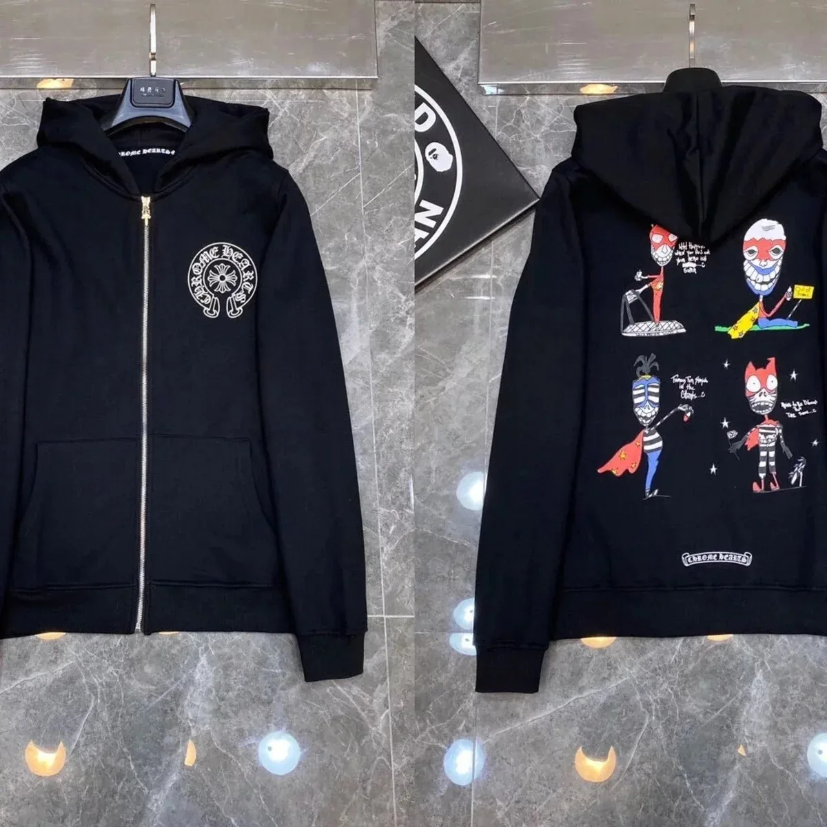 Chrome Hearts CH Cross Zip-Up Hoodie Black Hoodie