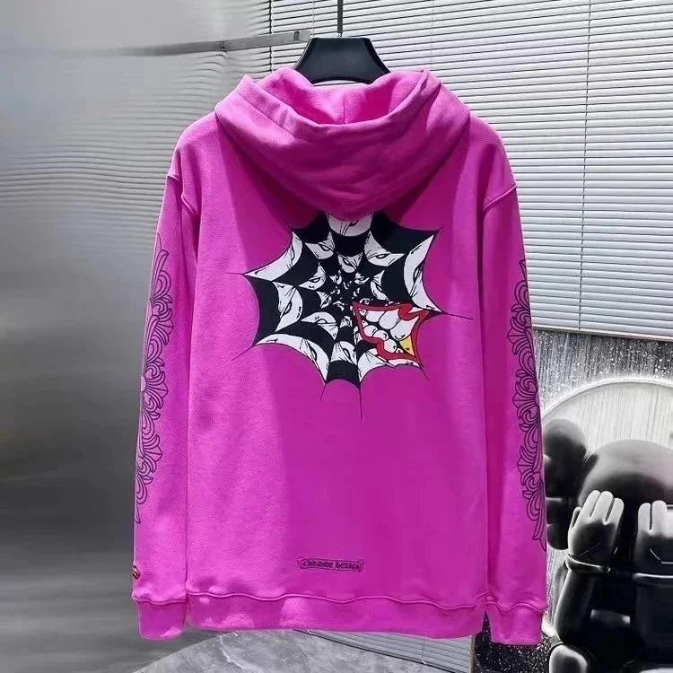 Chrome Hearts Pink Spider Web Hoodie
