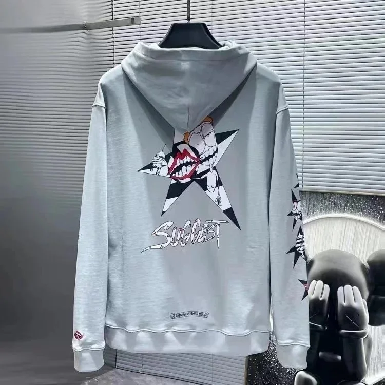 Chrome Hearts SUGGEST Graphic Hoodie Light Grey