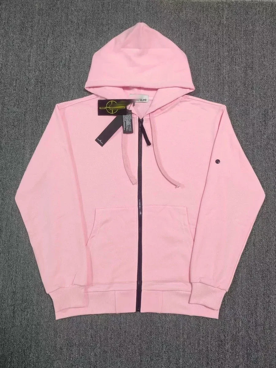 Stone Island 68-15 Pink Zip-Up Hoodie
