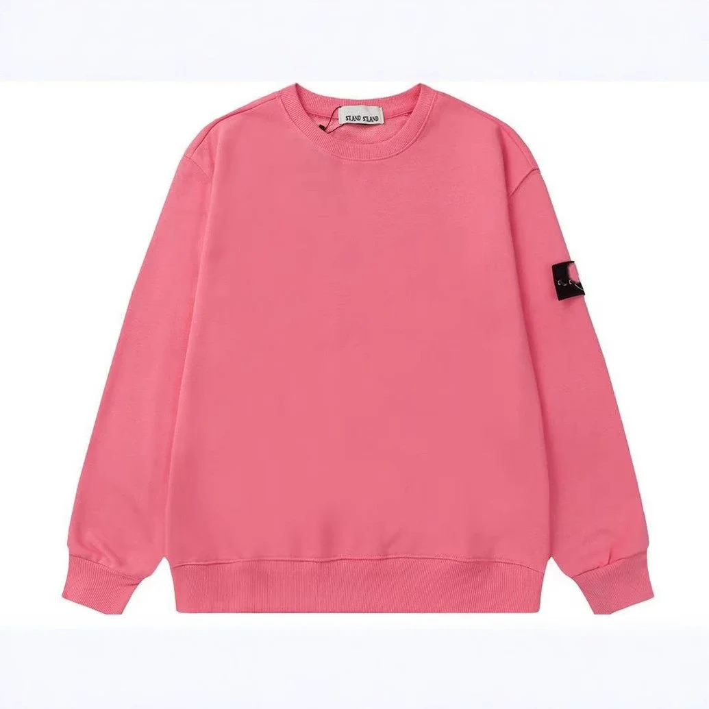 Pink Solid Round Neck Sweatshirt