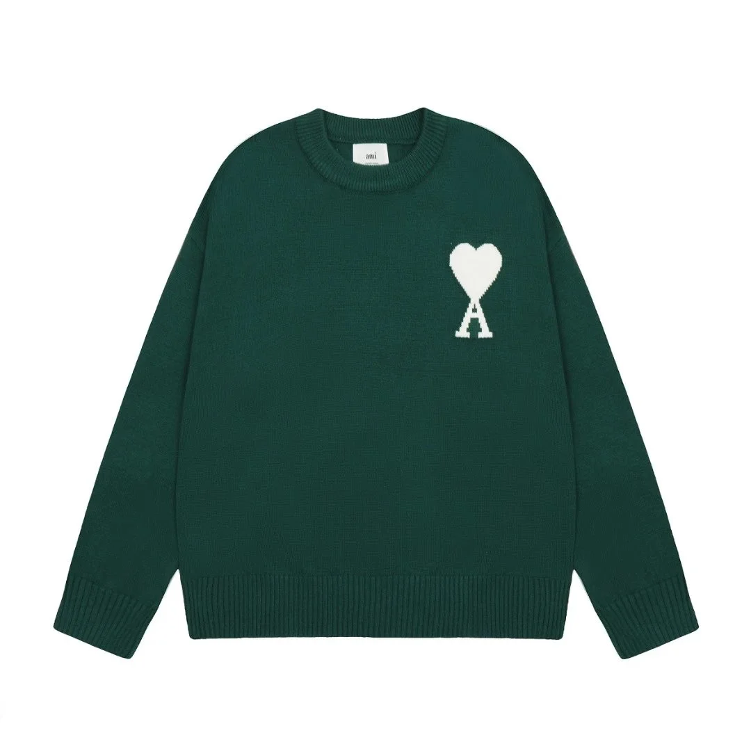 Ami Ami-18-06 Green Heart Sweater
