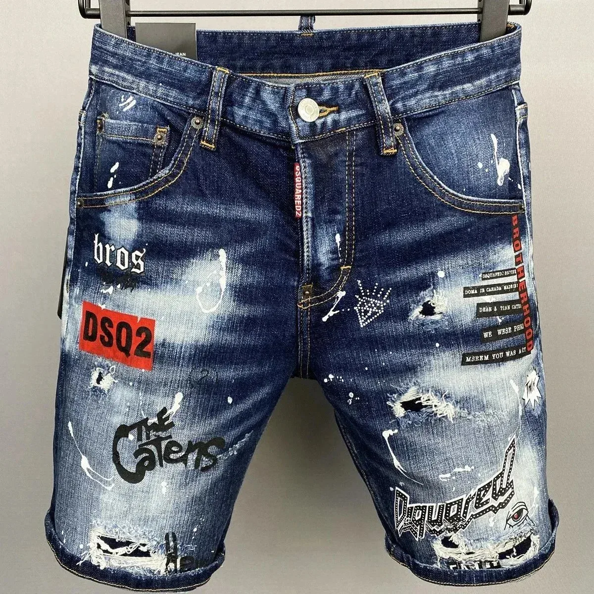 DSQUARED2 Brothers Distressed Denim Shorts