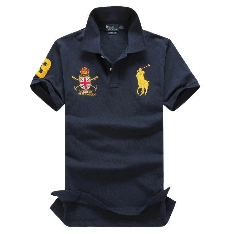 Ralph Lauren Polo Blue Polo Shirt with Embroidered Pony