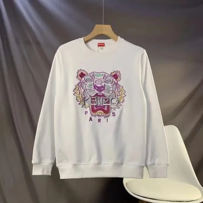 Kenzo Tiger Embroidered White Sweatshirt
