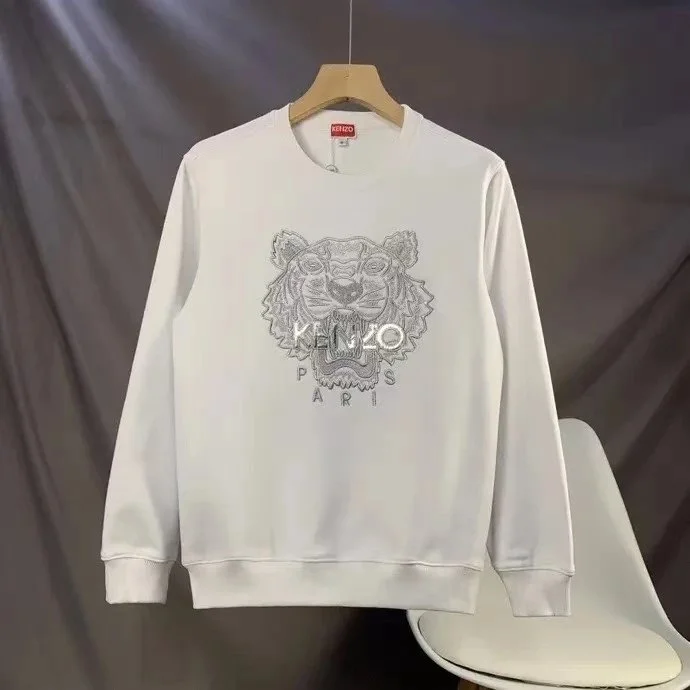 Kenzo Tiger Embroidered White Sweatshirt