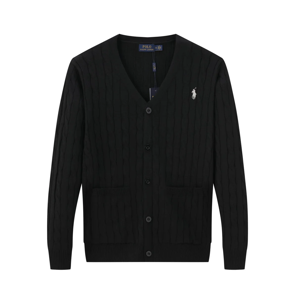 Polo Ralph Lauren Black Cable Knit Cardigan