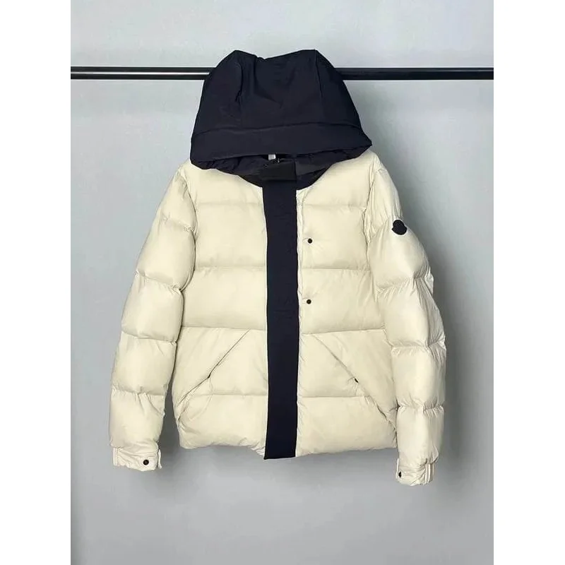 Off-White c/o Virgil Abloh Hooded Puffer Jacket Cream/Navy