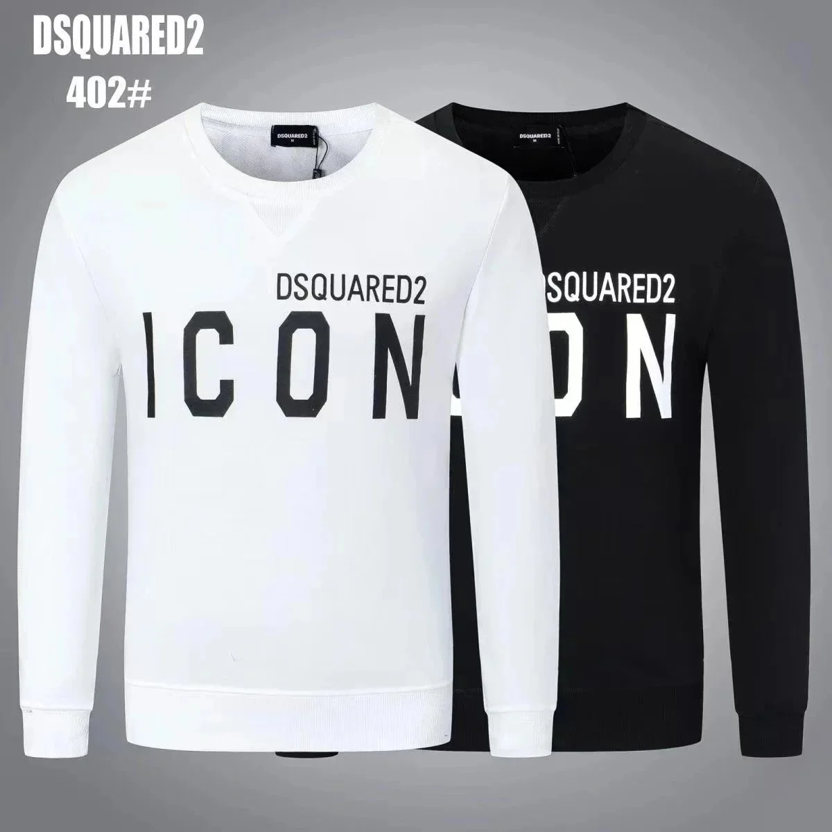 DSQUARED2 Icon 402# White/Black Sweatshirt
