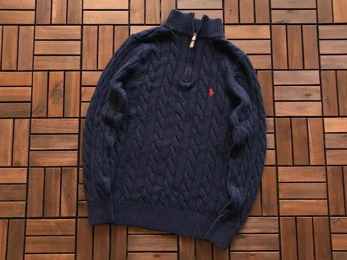 Ralph Lauren Polo Bear Cable Knit Sweater Navy
