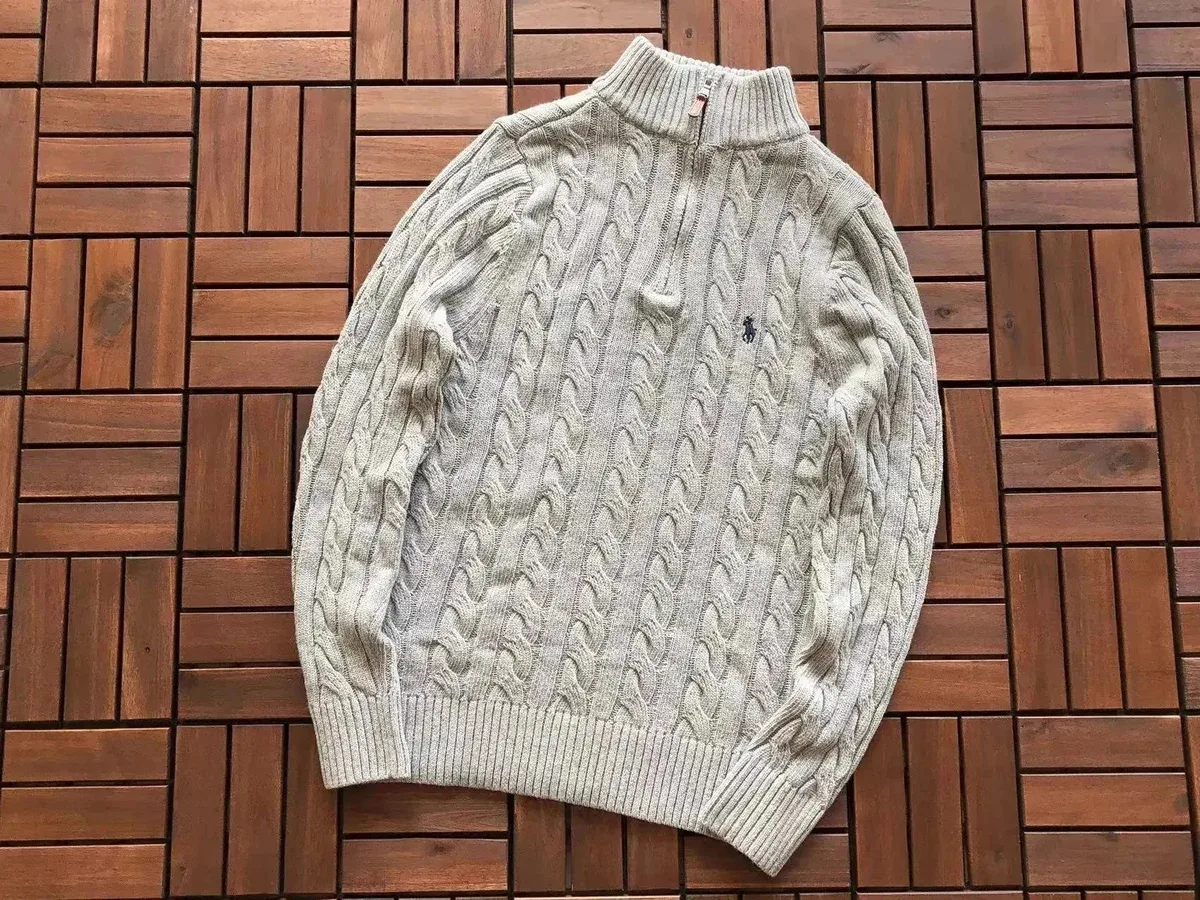 Polo Ralph Lauren Cable Knit Half-Zip Sweater Grey