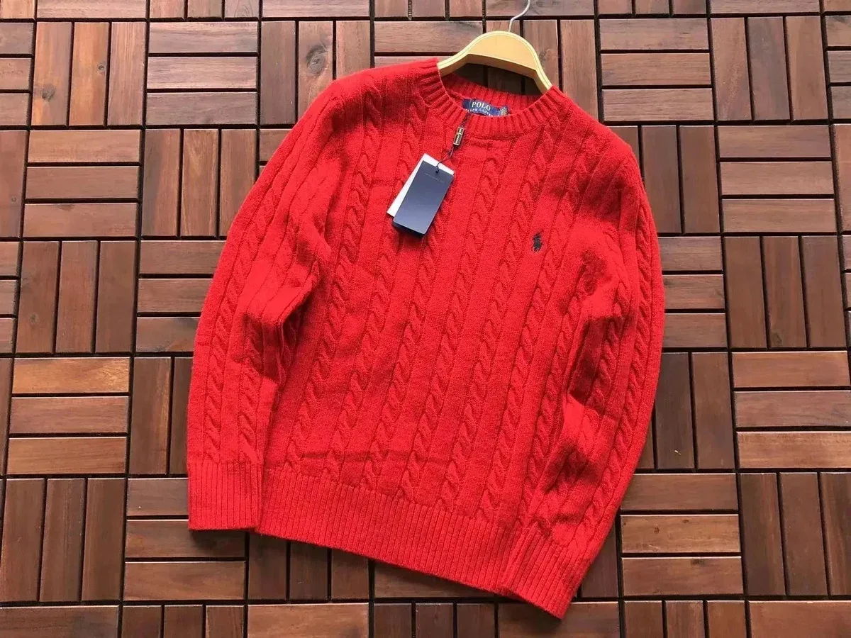 Polo Ralph Lauren Cable Knit Sweater Red Casual