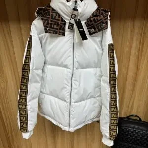Fendi Iconic White FF Logo Puffer Jacket