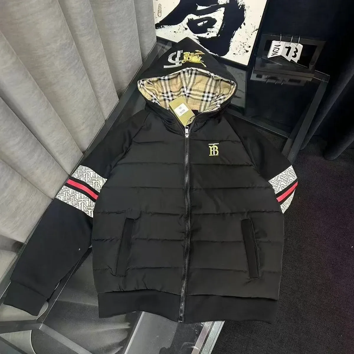 Burberry TB Monogram Black Puffer Jacket