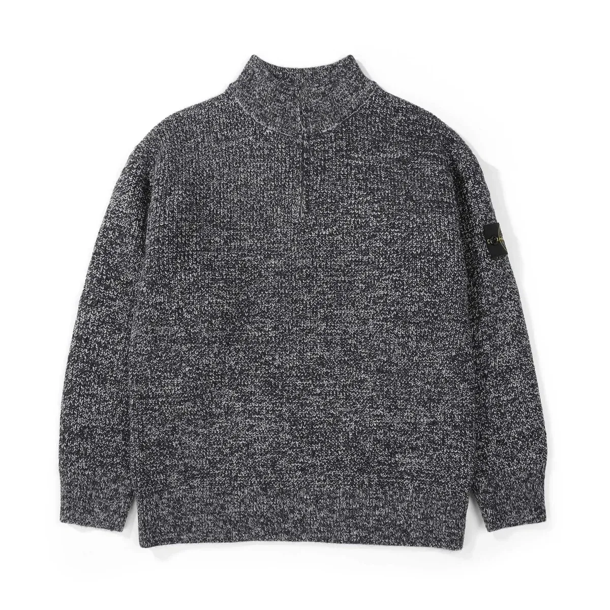 Stone Island 68-15 Grey Melange Knit Sweater