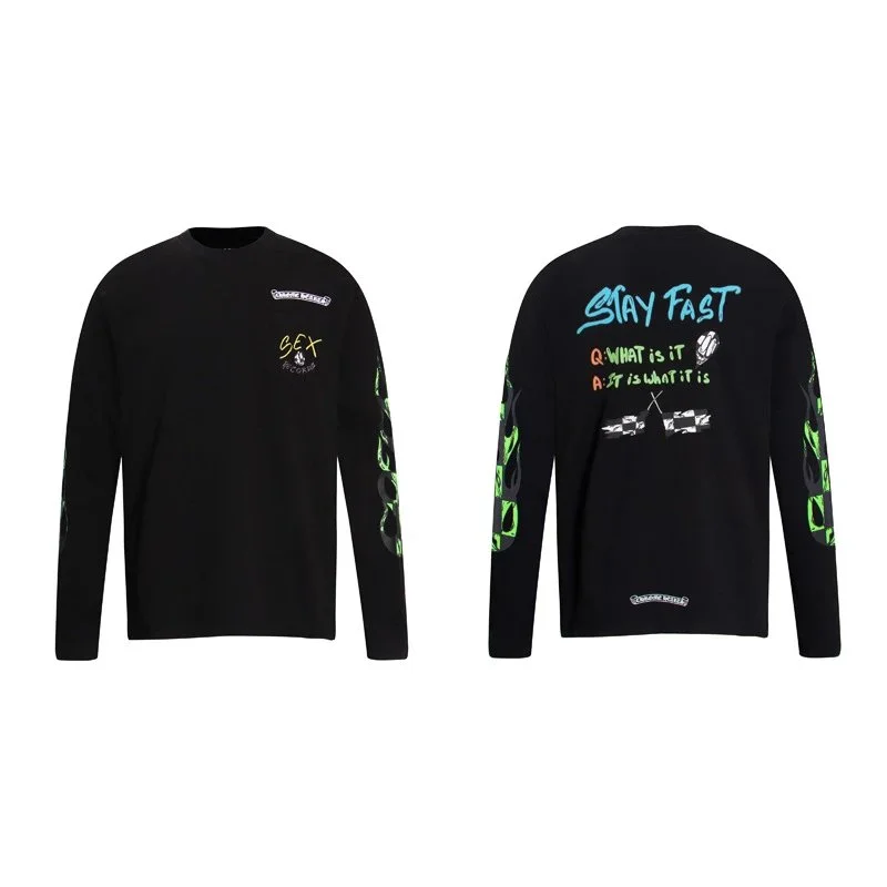 Chrome Hearts Stay Fast Black Long Sleeve T-Shirt