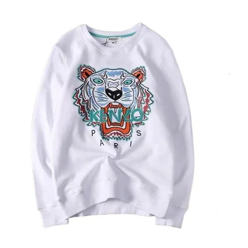 Kenzo White Tiger Print Crewneck Sweatshirt