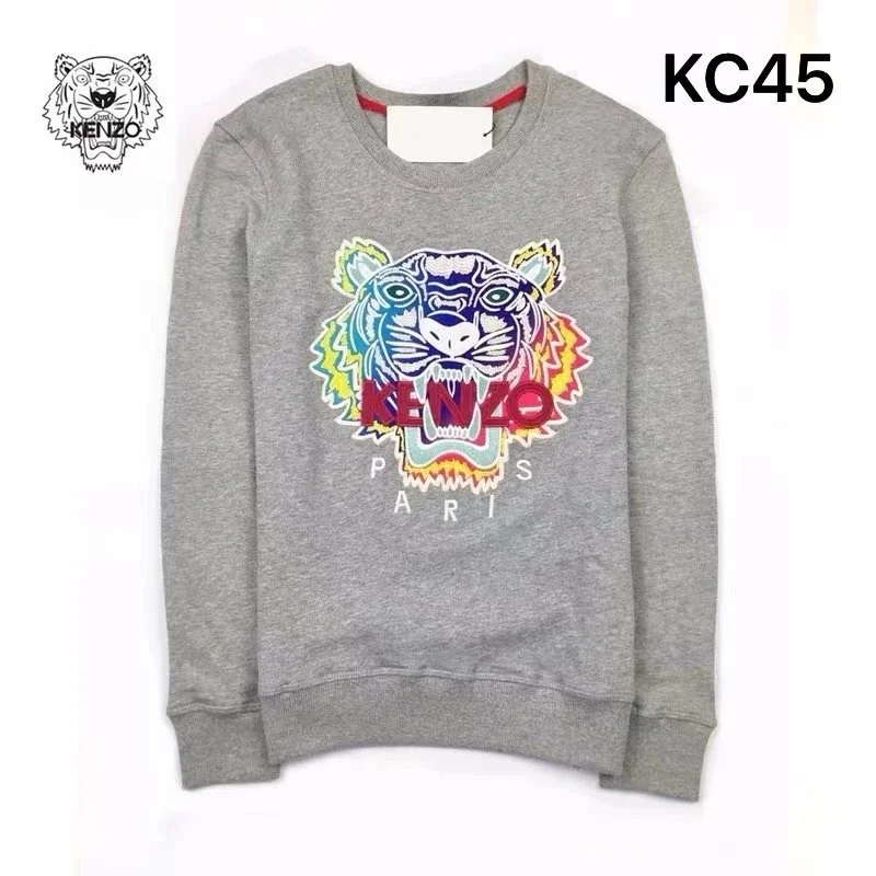 Kenzo KC45 Tiger Print Crewneck Sweatshirt in 05 Grey