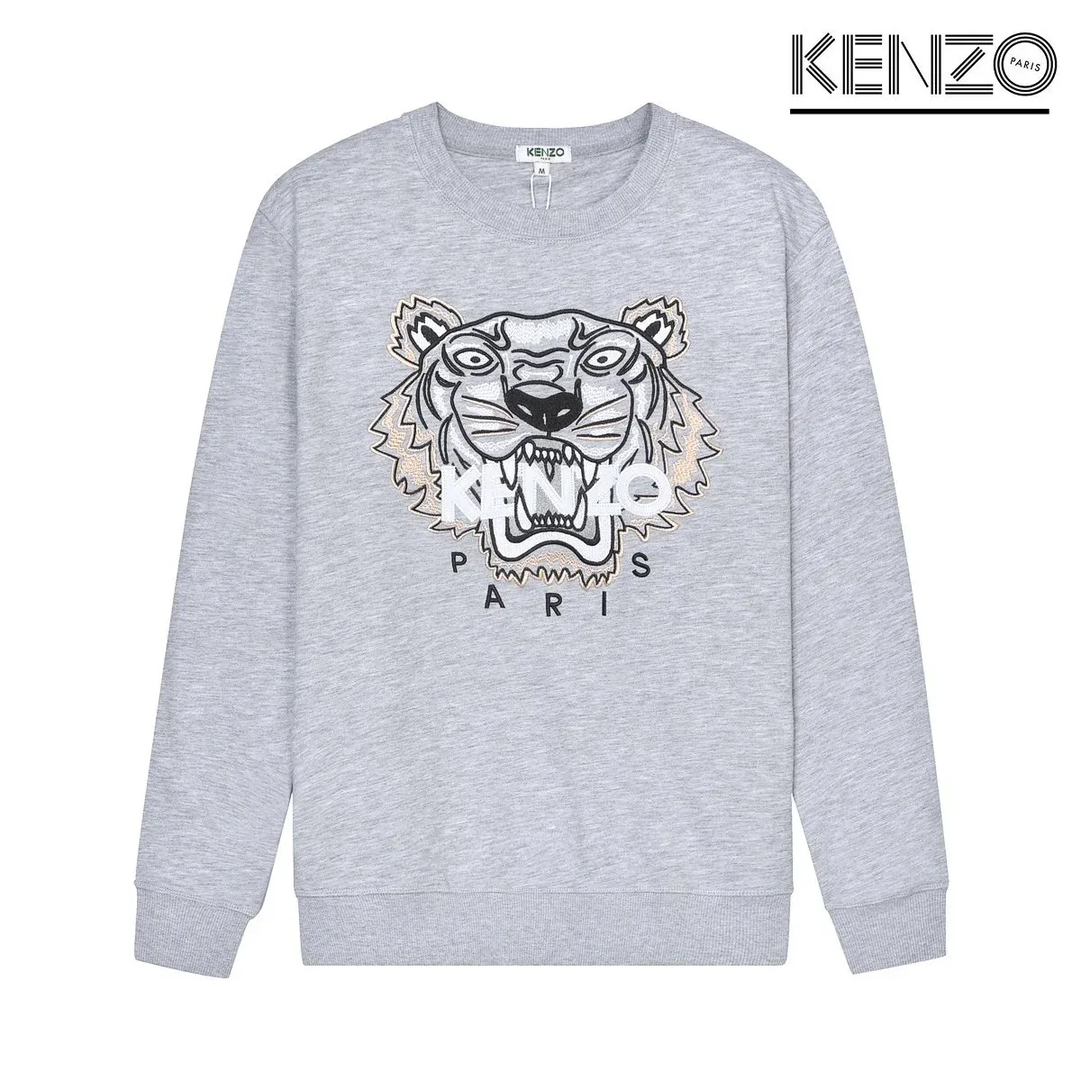 Kenzo Kenzo Tiger Head Grey Crewneck Sweatshirt Grey - 1