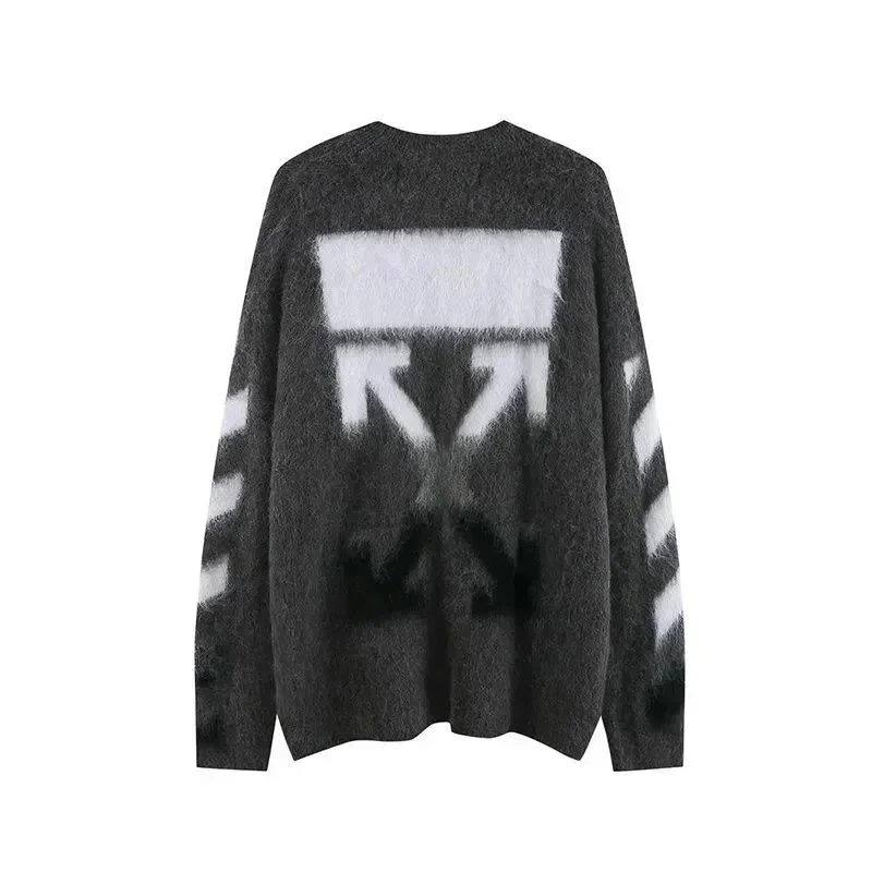 Off-White OW Cardigan Grey/White Knitwear