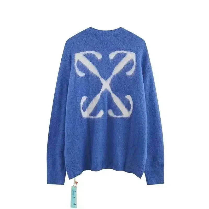 Off-White OW Logo Knit Sweater Blue