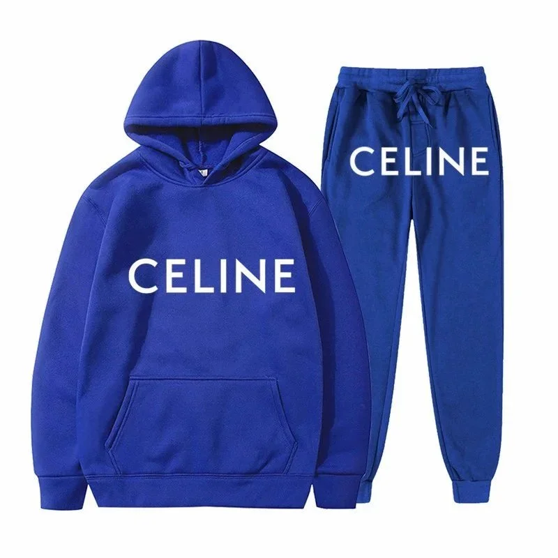 Celine Blue Solid Tracksuit Set