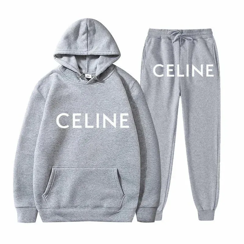 Celine Grey Logo Hoodie & Pants Set
