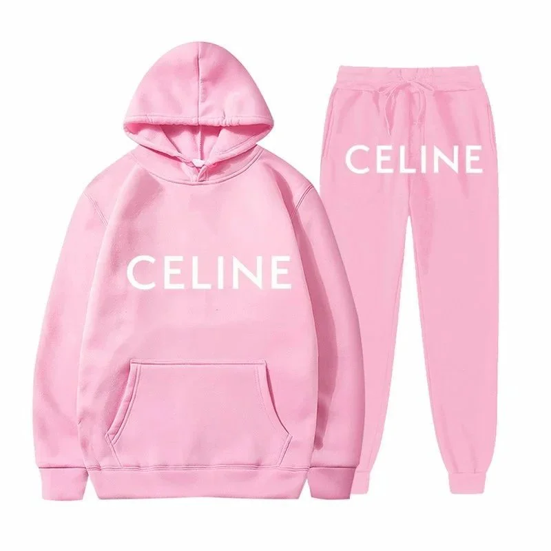 Celine Pink Solid Tracksuit Set