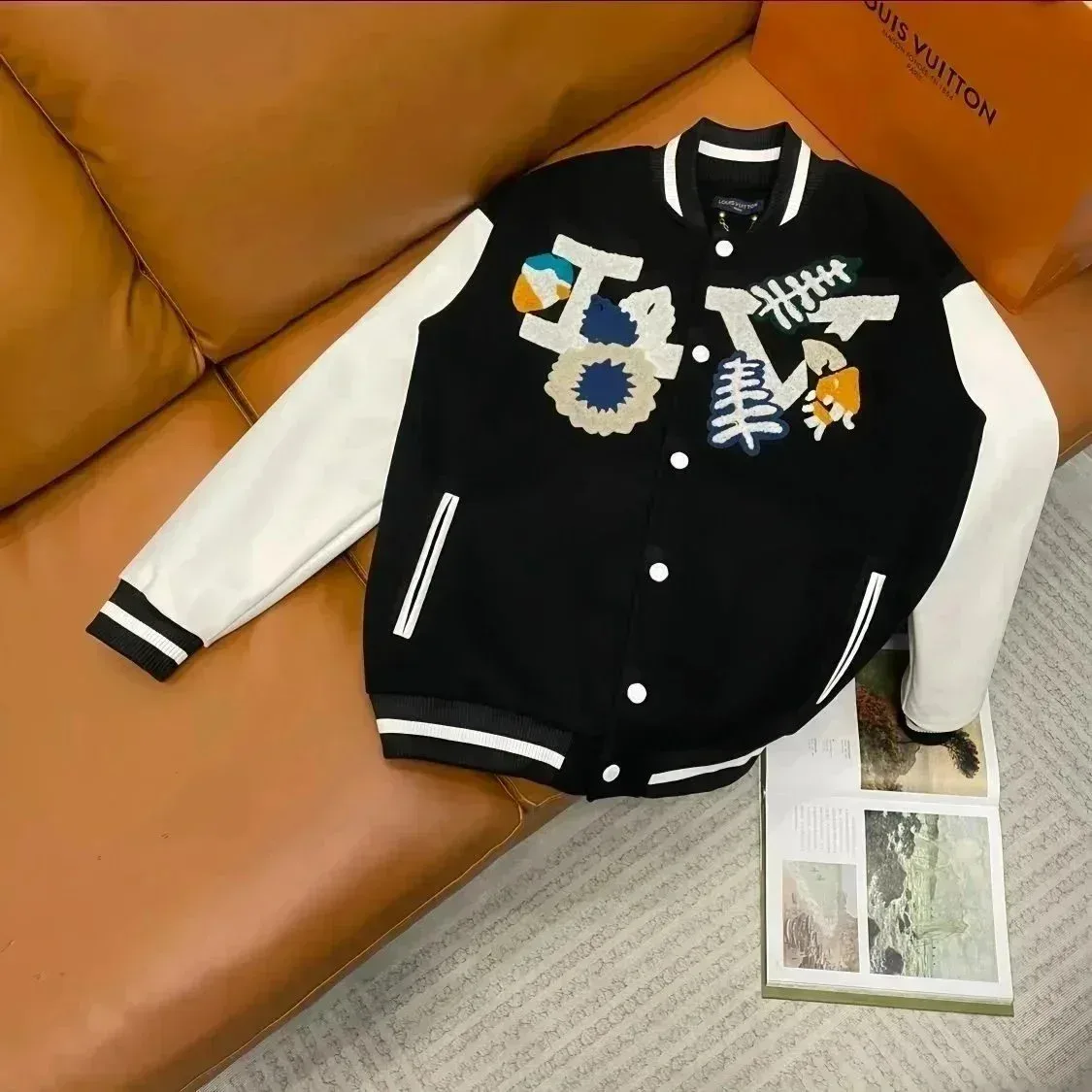 Louis Vuitton Tabi Black White Letterman Jacket